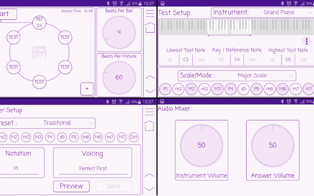Screen Set with Piano Layout